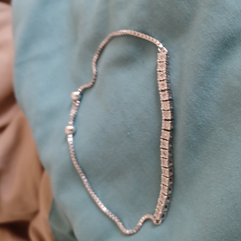 Sterling silver platinum 70 point diamond 💎 bracelet fits from 71/2 to 9 inch